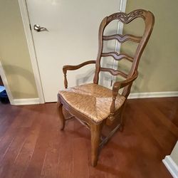 French Country Dining Chair With Rush Seat(2)