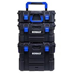 Kobalt Case Stack 21.5-in W x 44.7-in H x 17.2-in D Black Plastic Rolling Tool Box