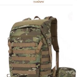 TUXAPO• 30L Camo Molle Tactical Backpack Adjustable • Built to Last: Crafted from tough nylon with YKK zippers and Duraflex buckles, Reg. Reg. $279.99