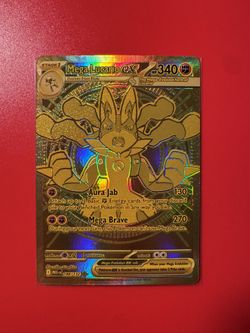 Gold Mega Lucario EX Ultra Rare 188/132 (RARE ERROR CARD/TEXTURE SHIFT)