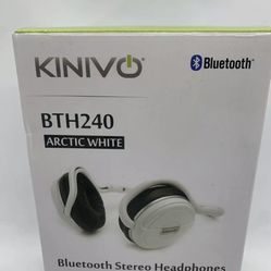 Kinivo BTH240 Bluetooth Headphones White, On-Ear, Wireless Music, Hands-Free Bag