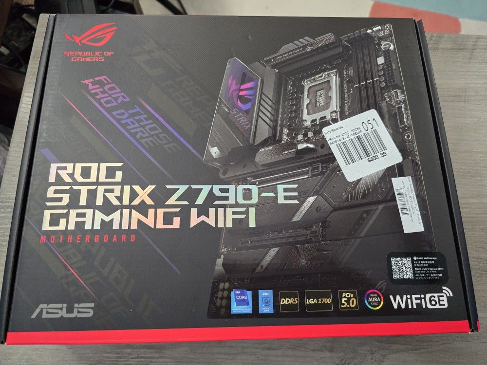 BRAND NEW IN BOX ASUS ROG STRIX Z790-E GAMING WIFI 6E ATX LGA 1700 MOTHERBOARD