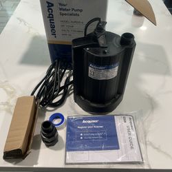 Acquaer 1/3 HP Automatic Submersible Water Pump, 115V Sump Pump with 3/4" Garden Hose Adapter, 2160 GPH High Flow Water Removal for Swimming Pool Cove