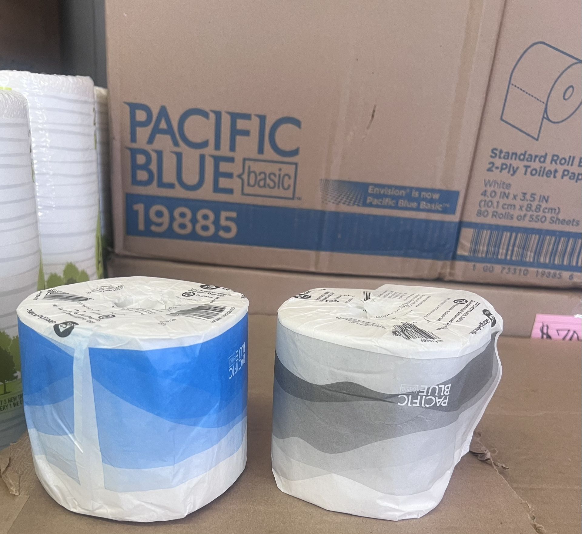 Toilet Paper  for sale!!! 80 rolls of 550 sheets per box of  Pacific Blue 2 ply toilet paper $70