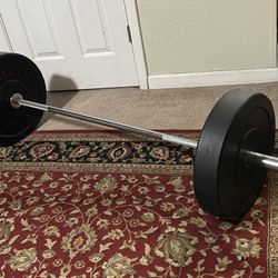 Olympic Bumper Plates, and Barbell