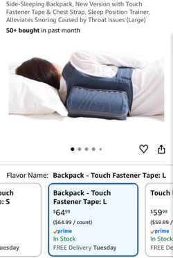 Side Sleep backpack, Sleep Position Trainer