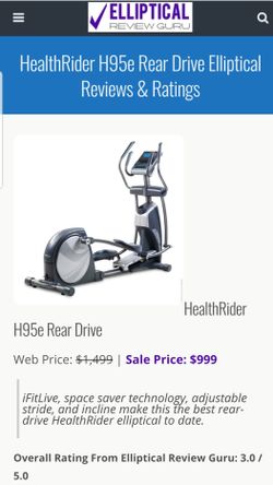 Healthrider h95e best sale rear drive elliptical