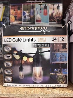 Enbrighten Seasons Vintage LED Cafe Lights 24FT
