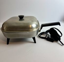 Vintage Chef Master Electric Fry Pan Skillet Cast Aluminum High Dome Lid