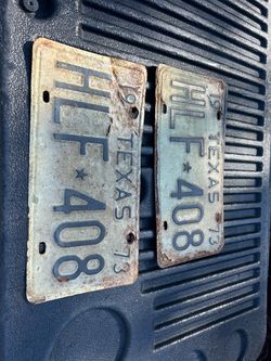 1973 Texas License Plate Pair HLF 408