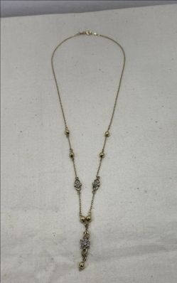 10k gold diamond cluster lariat necklace
