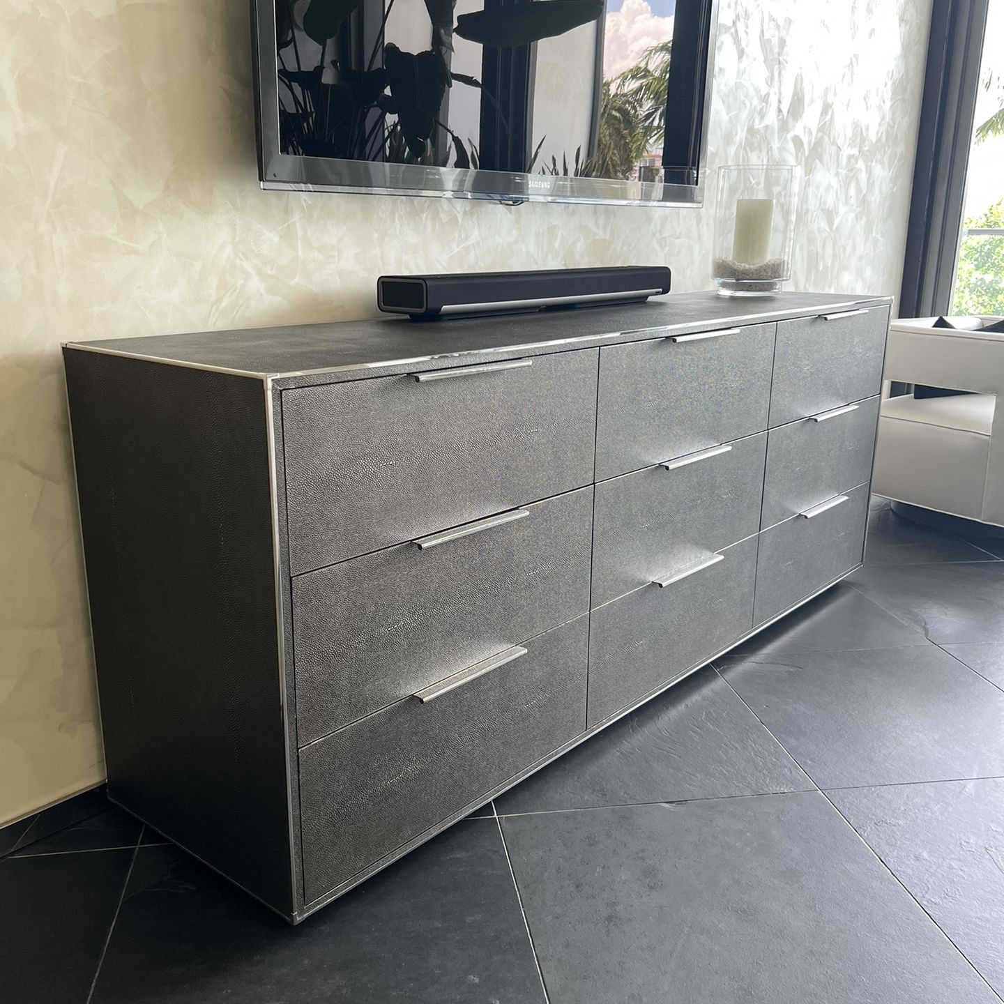 grey shagreen dresser Dynasty
