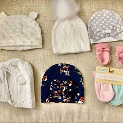 Baby Socks, Mittens, Beanies, Bob, and Nursing Blanket $5