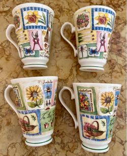 SET OF 4 FINE BONE CHINA MADE IN ENGLAND