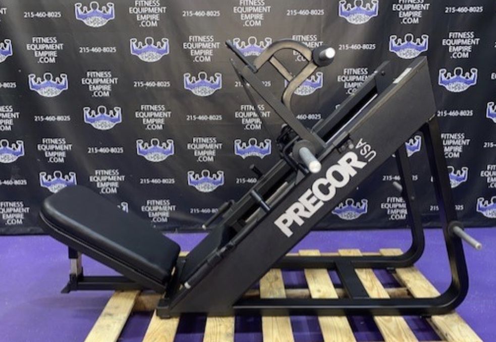 Precor Icarian Plate Loaded 45 Degree Linear Leg Press w/Extra Loading Horn – Flat Foot Plate Model – RARE