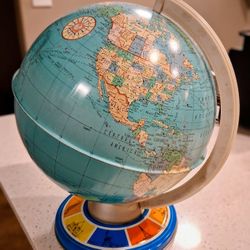 Vintage Ohio Art Tin Globe