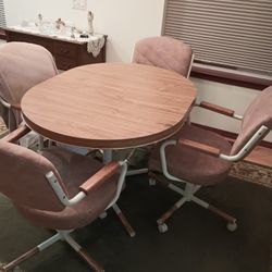 FREE  - Dining Table and Chairs with wheels 