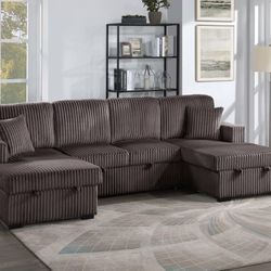 Corduroy Sectional Sleeper Sofa 