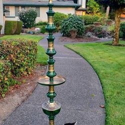 Mid-Century Frederic Cooper Attributed Asian Brass Floor Lamp w/Table