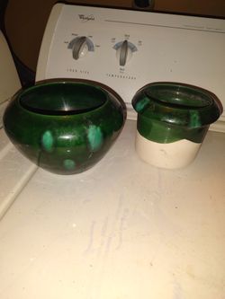 Vintage The Violet Pot 1997 Jade Green Ceramic African Violets