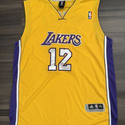 Adidas Los Angeles Lakers Dwight Howard #12 Swingman Length +2 Jersey Men's 2XL 