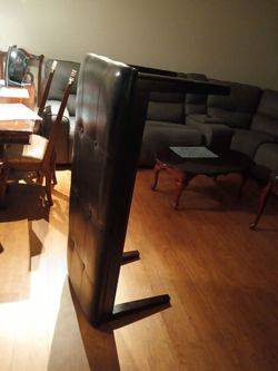 Black padded leather / pleader bench
