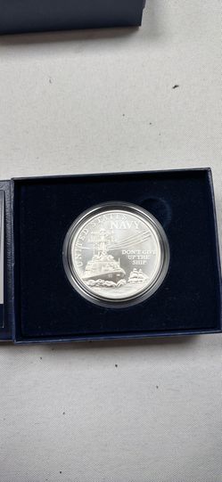 US Mint Armed Forces U.S. Navy 1 oz Silver Medal Set - Complete OGP & COA