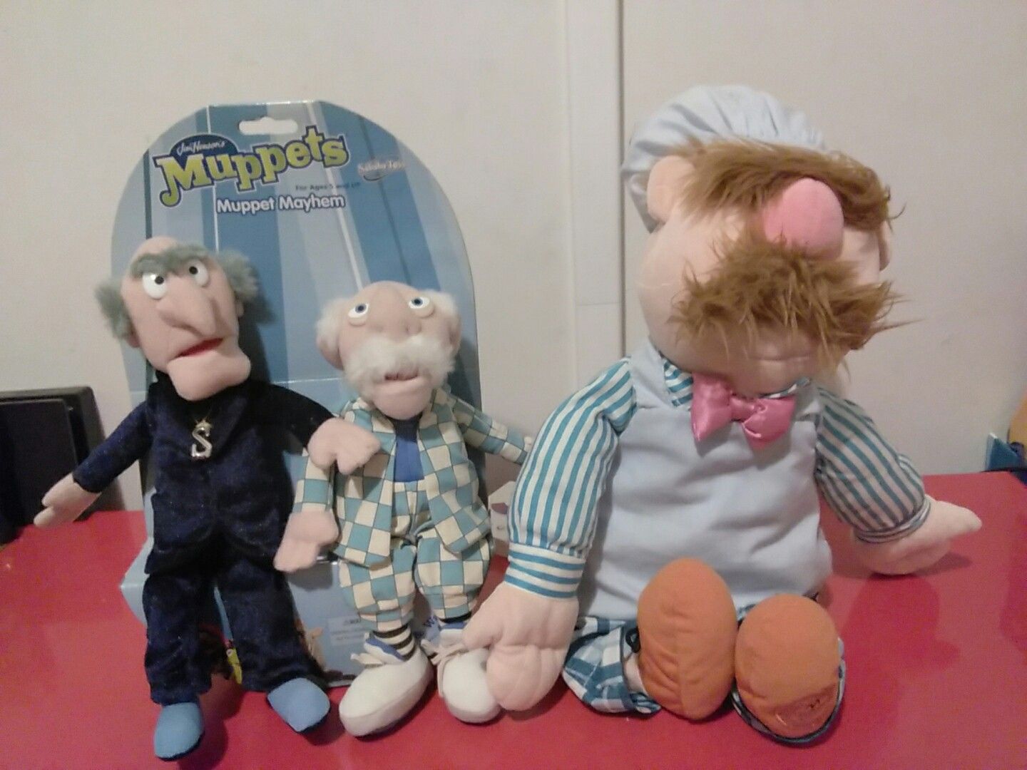 Muppets "RARE" Statler and Waldorf Mayhem 10' Plush and Most Wanted Swedish Chef 18' plush