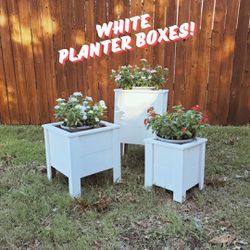 White Planter  Boxes 3 Sizes 🪴 🌹🌸 Handmade