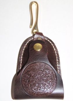 Cat&Butterfly Hand Made Leather Vintage Type Mayan Calendar Coin/Key Bag Purse