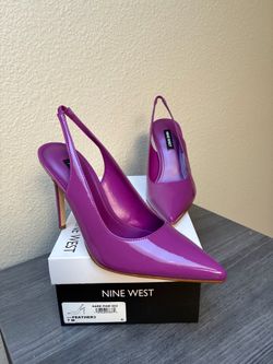 New Nine West Purple Patent Slingback Pumps, size 7