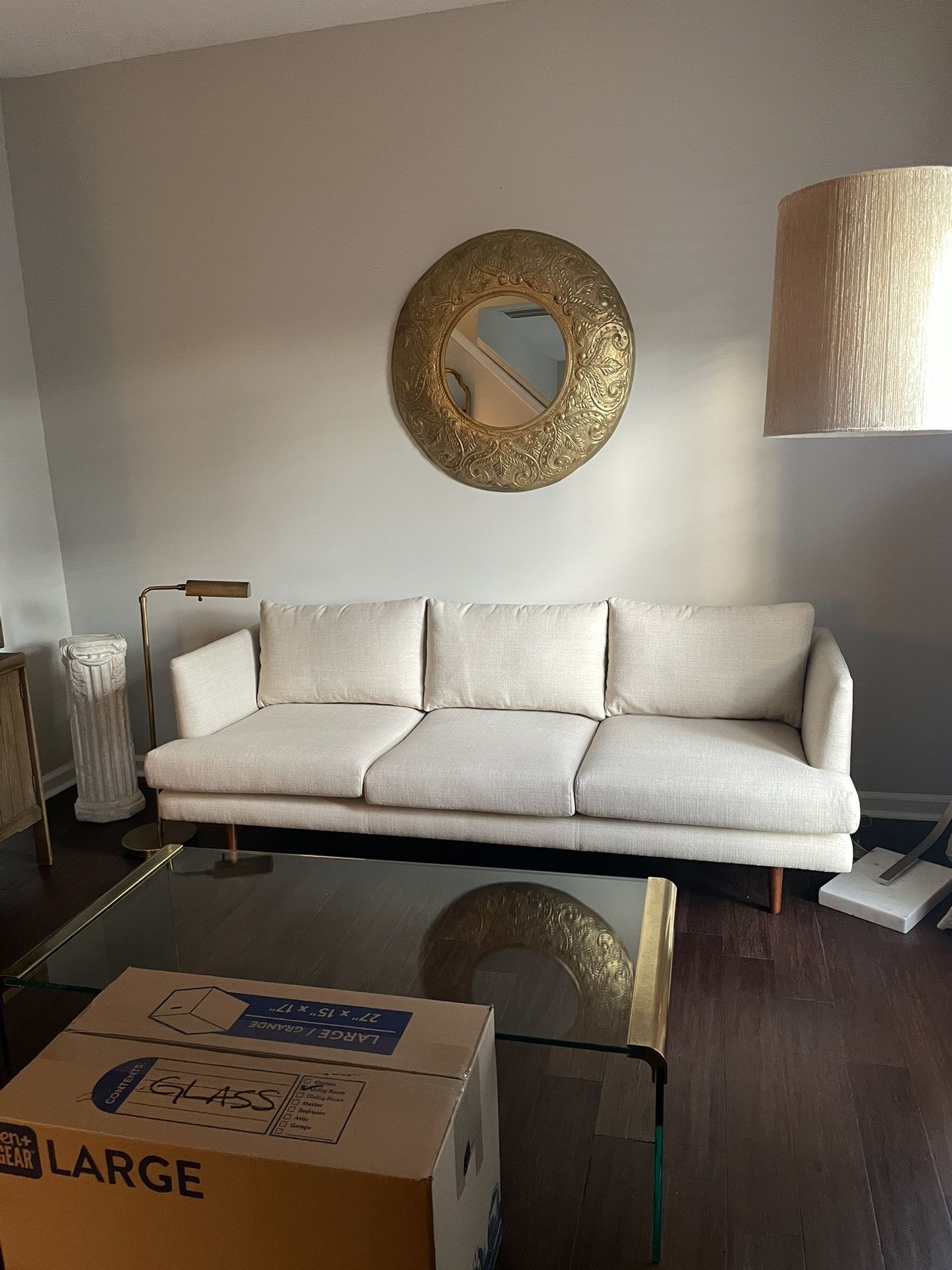 Linen textured sofa