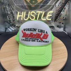 Ian Connor Sicko Born From Pain Working Like A Sicko Trucker Hat Neon Green