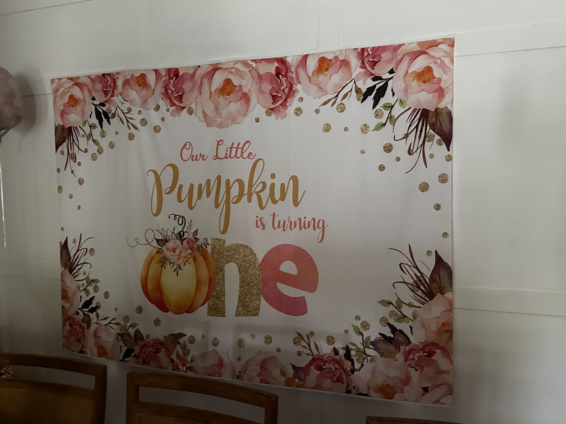 Girl First Birthday Decorations - Little Pumpkin Is Turning One Party Decor 