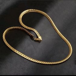 18k Gold Plated Necklace Chain 20” Long 5mm 