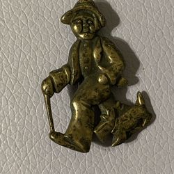 Sterling Silver Brooch Wondering boy With Scottish Terrier