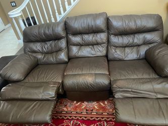 Brown Leather Ashley Couch