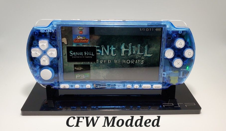 Psp 3000 Clear Blue Mod 3k+ Fully Loaded 128gb