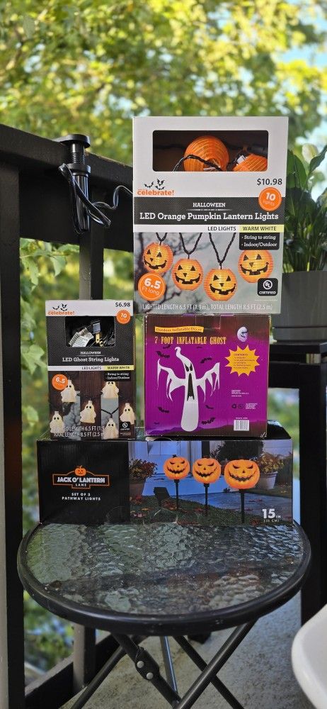  Halloween Decorations Bundle – Lights + Inflatable Ghost