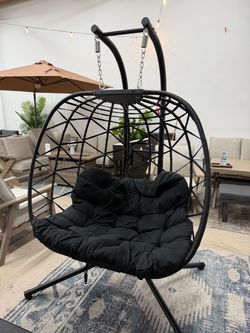 Outdoor Patio Double Swinging Egg Chair