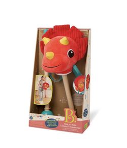 Hop n' Ride Triceratops Plush Dinosaur Hobbyhorse with Sounds