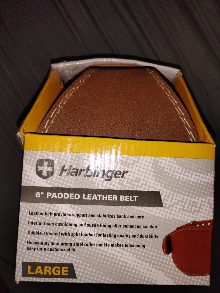 NIB Harbinger 6" Padded Leather Belt Size: Large