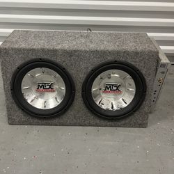 MTX Dual 10” Subwoofer Box w/ Amp - 4 Ohm