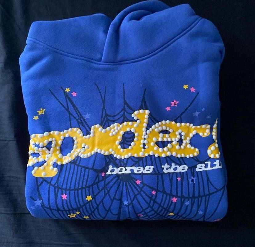 Brand New Sp5der TC Hoodie Yellow/Blue - Multiple Sizes