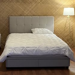 Queen size bed and mattress