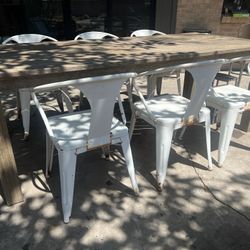Metal White Vintage Outdoor Dinning Chairs