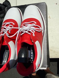 Stroll Red and White Leather Gold Shoes Sz 11
