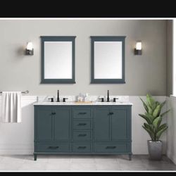 Bath Vanity With Marvel Top / Zinc Doble De Baño 
