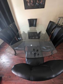 Modern glass dining table