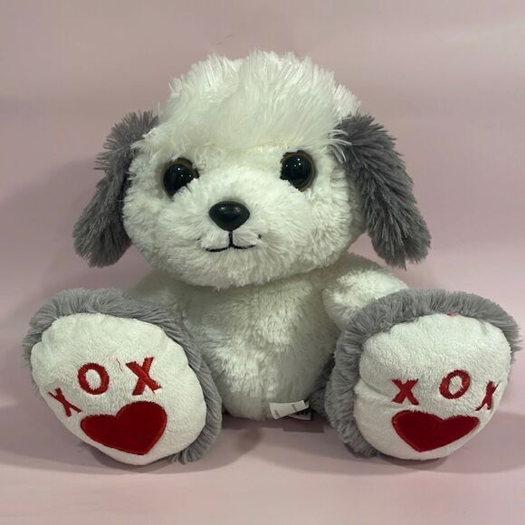 Aurora Stuffed Animal 10" BABBLE SHEEPDOG Taddle Toes Valentines Edition XOX 9”